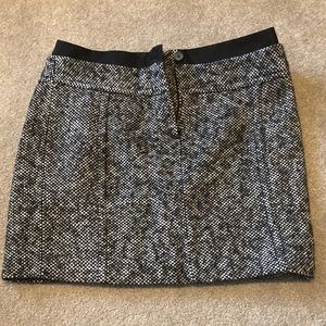 Black and white wool mini skirt